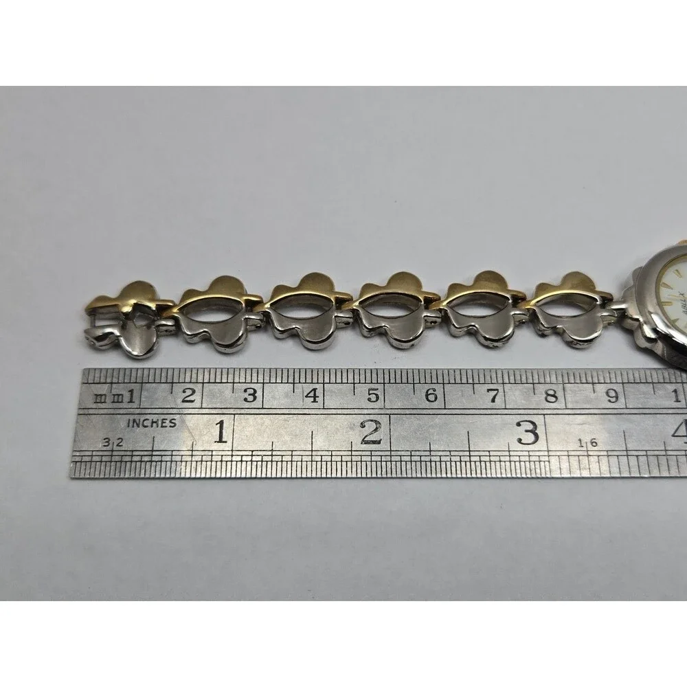 Womens Vintage Ablux Butterfly Bracelet Watch Gold Silver Two Tone New Battery